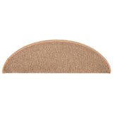 Tappetini per scale 15 pz 56x17x3 cm Marrone chiaro Semicircolari