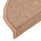 Tappetini per scale 15 pz 56x17x3 cm Marrone chiaro Semicircolari