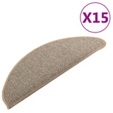Tappetini per scale 15 pz 65x21x4 cm Marrone Semicircolari Grandi