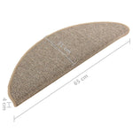 Tappetini per scale 15 pz 65x21x4 cm Marrone Semicircolari Grandi