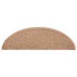 Tappetini per scale 15 pz 65x21x4 cm Marrone chiaro Semicircolari Grandi