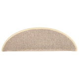 Tappetini per scale 15 pz 65x21x4 cm Bianco e Marrone Semicircolari Grandi