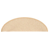 Tappetini per scale 15 pz 65x21x4 cm Crema Semicircolari Grandi