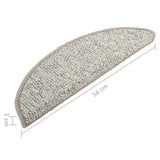 Tappetini per Scale 15 pz Grigio Chiaro 56x17x3 cm