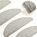 Tappetini per Scale 15 pz Grigio Chiaro 56x17x3 cm