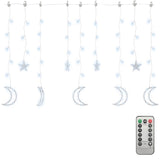 Luci Fatate Stella e Luna con Telecomando 138 LED Bianco Freddo