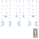 Luci Fatate Stella e Luna con Telecomando 138 LED Blu