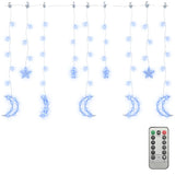 Luci Fatate Stella e Luna con Telecomando 138 LED Blu