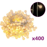 Filo Luci Fatate Sferiche 40m 400 LED Bianco Caldo 8 Funzioni