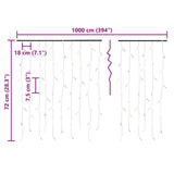 Luci a Ghiaccioli a LED 10 m 400 LED Bianco Caldo 8 Funzioni