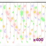 Luci a Ghiaccioli a LED 10 m 400 LED Colorati 8 Funzioni