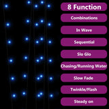 Luci Solari Fatate 5 pz 5x200 LED Blu Interni Esterni