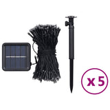 Luci Solari Fatate 5 pz 5x200 LED Blu Interni Esterni