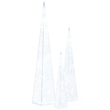 Set Coni Luce LED Decorativi Acrilici Bianco Freddo 30/45/60cm