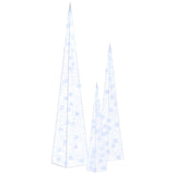 Set Coni Luce LED Decorativi Acrilici Blu 30/45/60cm