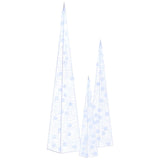Set Coni Luce LED Decorativi Acrilici Blu 30/45/60cm