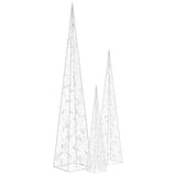 Set Coni di Luce LED Acrilico Decorativo Blu 60/90/120 cm