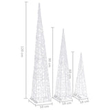Set Coni di Luce LED Acrilico Decorativo Blu 60/90/120 cm