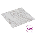Listoni Pavimenti Adesivi 20 pz in PVC 1,86 m Marmo Bianco