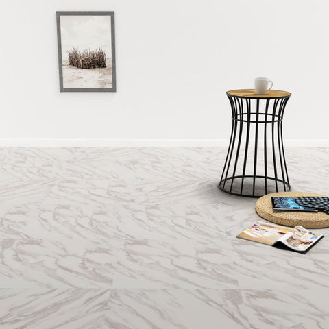 Listoni Pavimenti Adesivi 20 pz in PVC 1,86 m Marmo Bianco