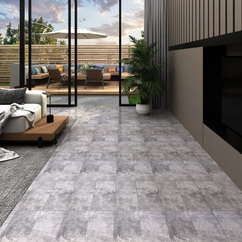 Listoni Pavimento Autoadesivi PVC 5,21m 2mm Marrone Cemento