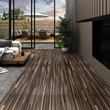 Listoni Autoadesivi in PVC 5,21 m 2 mm Marrone a Strisce