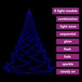 Albero da Parete con Gancio Metallico 720 LED Blu 5 m