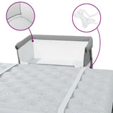 Lettino per Bambini con Materasso Grigio Chiaro Tessuto di Lino