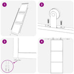 Porta Scorrevole a 3 pannelli in Vetro ESG e Alluminio 76x205 cm Nera