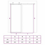 Porta Scorrevole a 3 pannelli in Vetro ESG e Alluminio 76x205 cm Nera