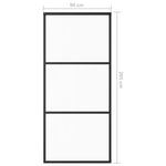 Porta Scorrevole in Vetro ESG e Alluminio 90x205 cm Nera