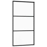 Porta Scorrevole in Vetro ESG e Alluminio 102x205 cm Nera