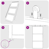 Porta Scorrevole in Vetro ESG e Alluminio 102x205 cm Nera