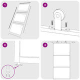 Porta Scorrevole in Vetro ESG e Alluminio 102x205 cm Nera