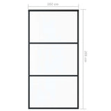 Porta Scorrevole in Vetro ESG e Alluminio 102x205 cm Nera