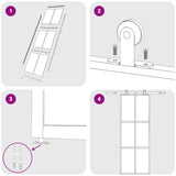 Porta Scorrevole in Vetro ESG e Alluminio 76x205 cm Nera