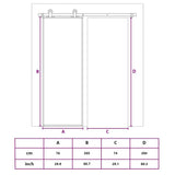 Porta Scorrevole in Vetro ESG e Alluminio 76x205 cm Nera