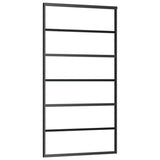Porta Scorrevole in Vetro ESG e Alluminio 102x205 cm Nera