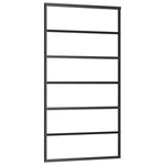 Porta Scorrevole in Vetro ESG e Alluminio 102x205 cm Nera