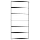 Porta Scorrevole in Vetro ESG e Alluminio 102x205 cm Nera