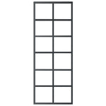 Porta Scorrevole in Vetro ESG e Alluminio 76x205 cm Nera