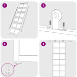 Porta Scorrevole in Vetro ESG e Alluminio 76x205 cm Nera
