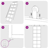 Porta Scorrevole in Vetro ESG e Alluminio 76x205 cm Nera