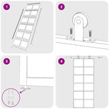 Porta Scorrevole in Vetro ESG e Alluminio 90x205 cm Nera
