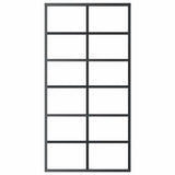 Porta Scorrevole in Vetro ESG e Alluminio 102x205 cm Nera