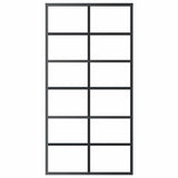 Porta Scorrevole in Vetro ESG e Alluminio 102x205 cm Nera