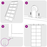 Porta Scorrevole in Vetro ESG e Alluminio 102x205 cm Nera