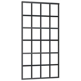Porta Scorrevole in Vetro ESG e Alluminio 102x205 cm Nera
