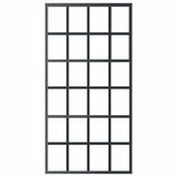 Porta Scorrevole in Vetro ESG e Alluminio 102x205 cm Nera