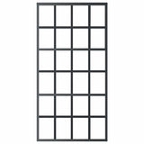 Porta Scorrevole in Vetro ESG e Alluminio 102x205 cm Nera